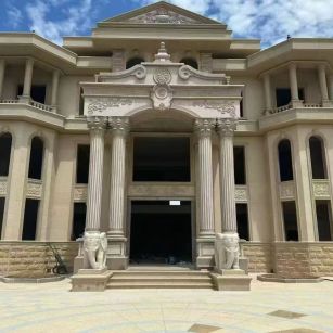 萍乡 黄金麻别墅外墙干挂，大柱，大象，蘑菇石，雕花板