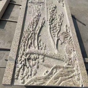 萍乡 黄金麻雕刻板浮雕迎客松