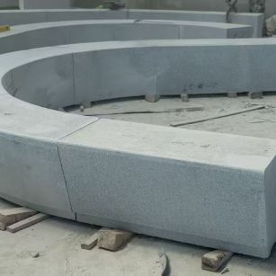 萍乡 芝麻白花岗岩光面弧形坐凳