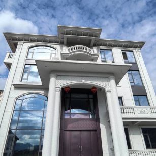 萍乡白麻别墅外墙干挂石材效果示例