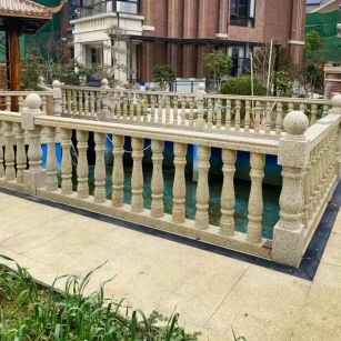 萍乡黄金麻花岗岩石材栏杆，扶手，将军柱，花瓶柱