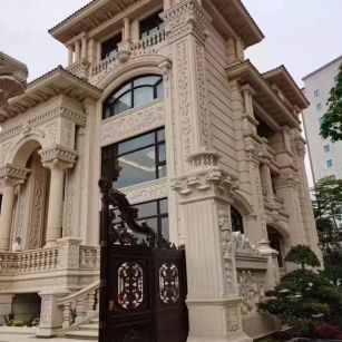 萍乡 黄金麻花岗岩别墅外墙干挂效果展示