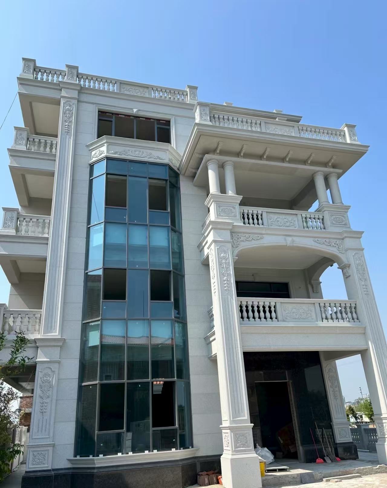 萍乡 白麻花岗岩别墅外墙干挂效果展示