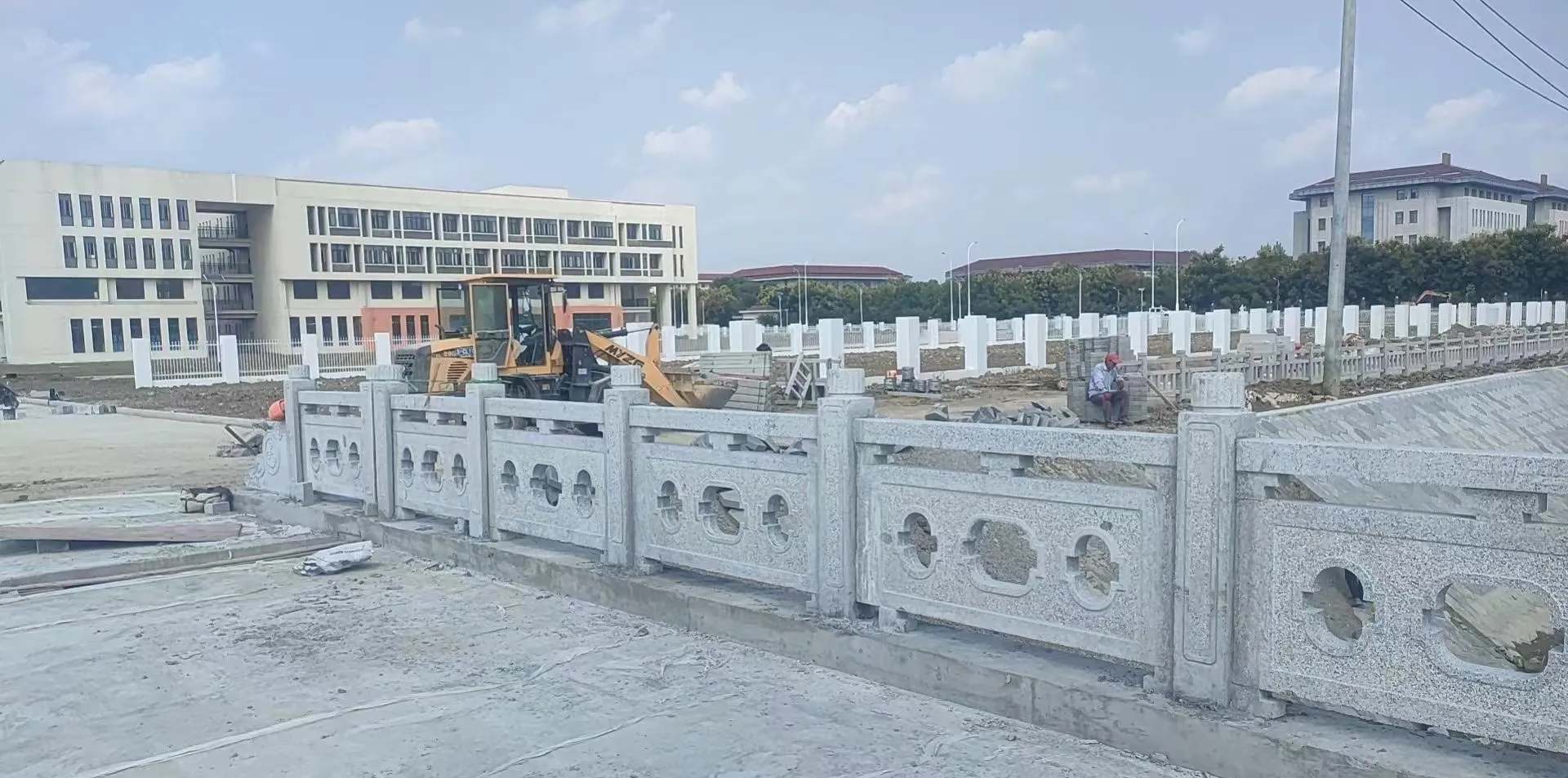 萍乡 白麻花岗岩荔枝面河道栏杆