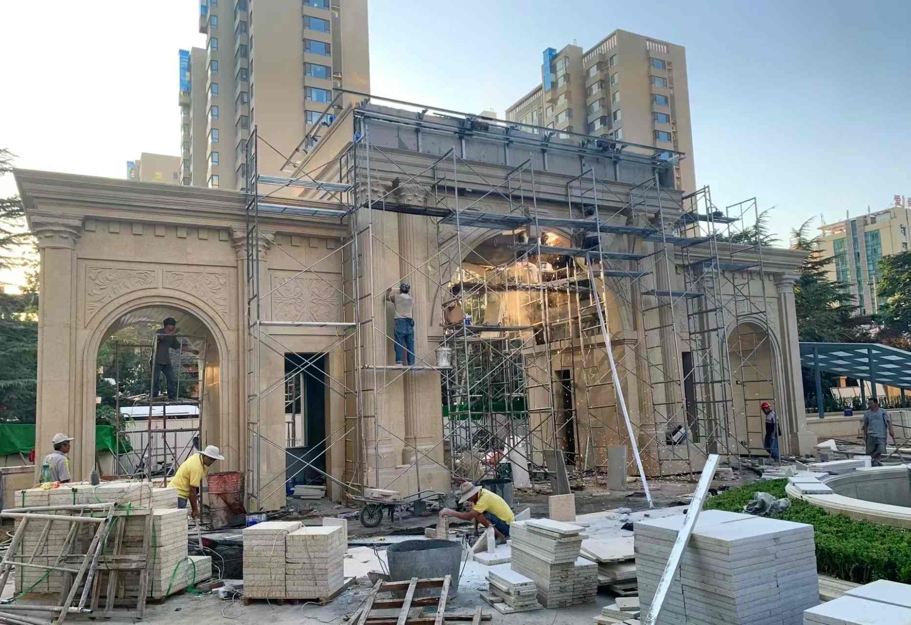 萍乡 黄金麻荔枝面花岗岩小区门楼外墙干挂