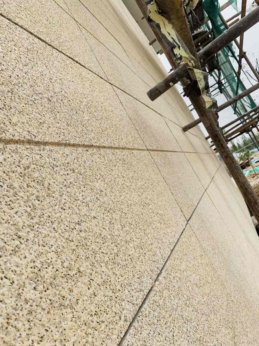 萍乡 黄金麻花岗岩荔枝面外墙干挂石材效果示例