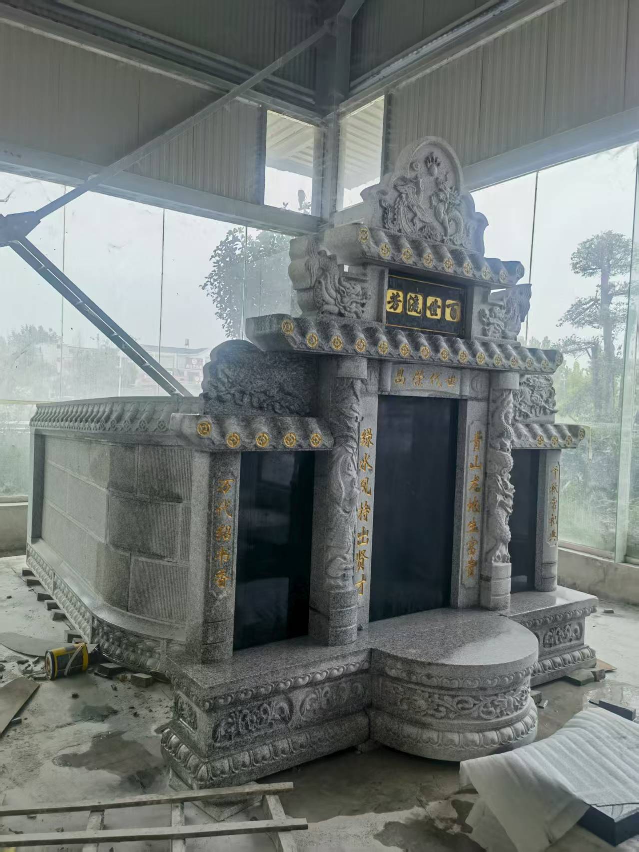 萍乡 芝麻白墓碑效果展示图